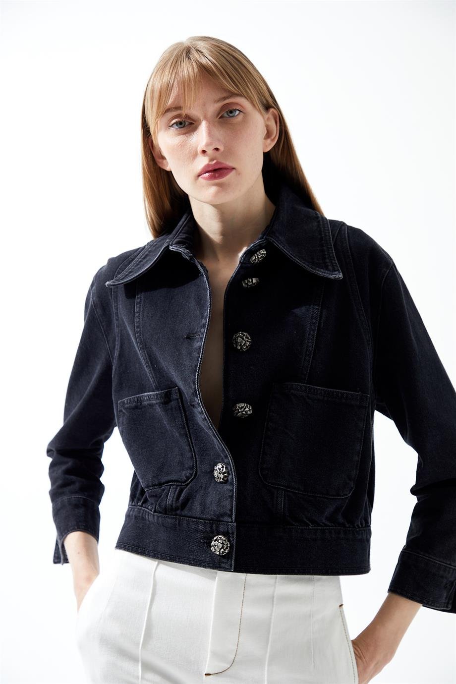 Leomar Siyah Denim Ceket