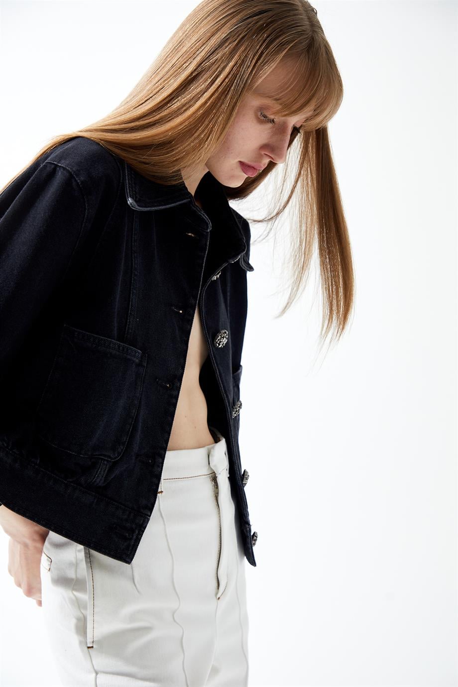Leomar Siyah Denim Ceket