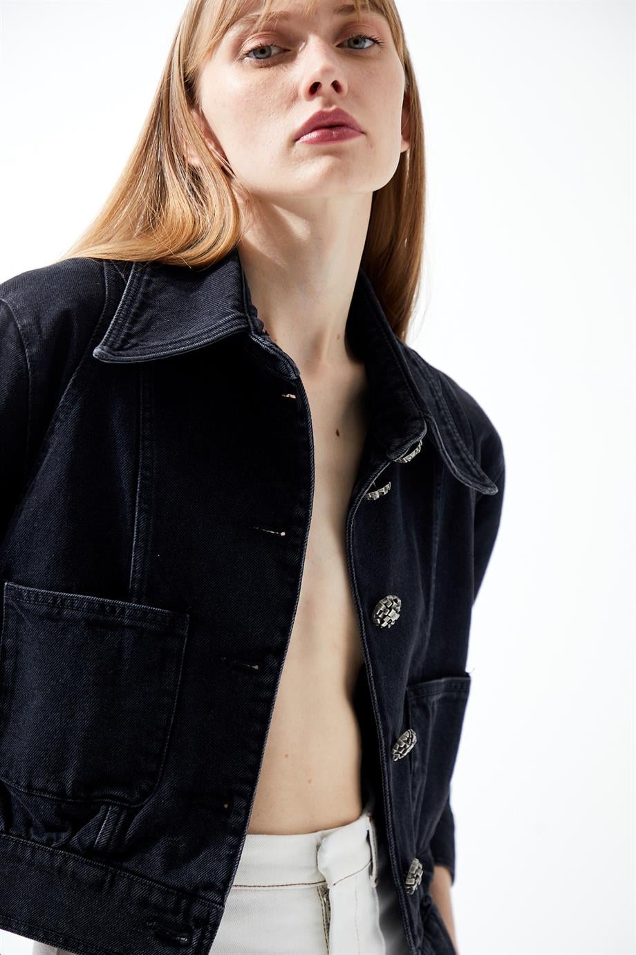 Leomar Siyah Denim Ceket