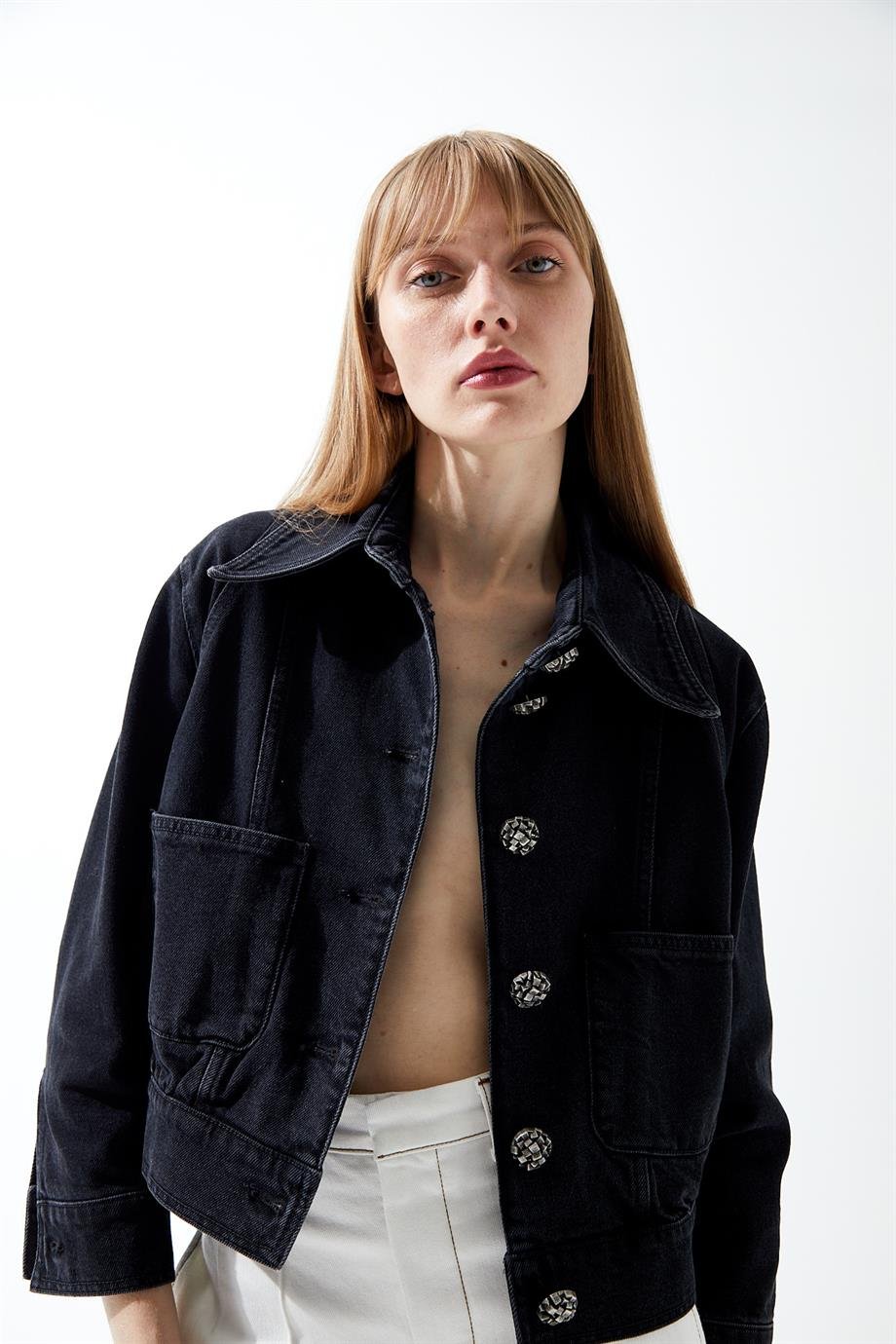 Leomar Siyah Denim Ceket