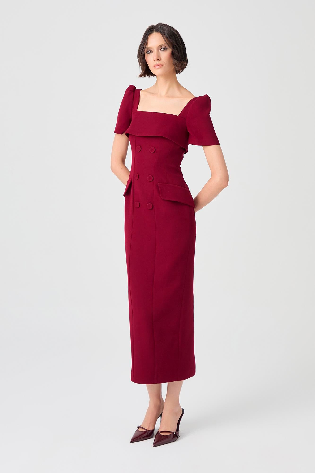 Lotus Bordo Elbise