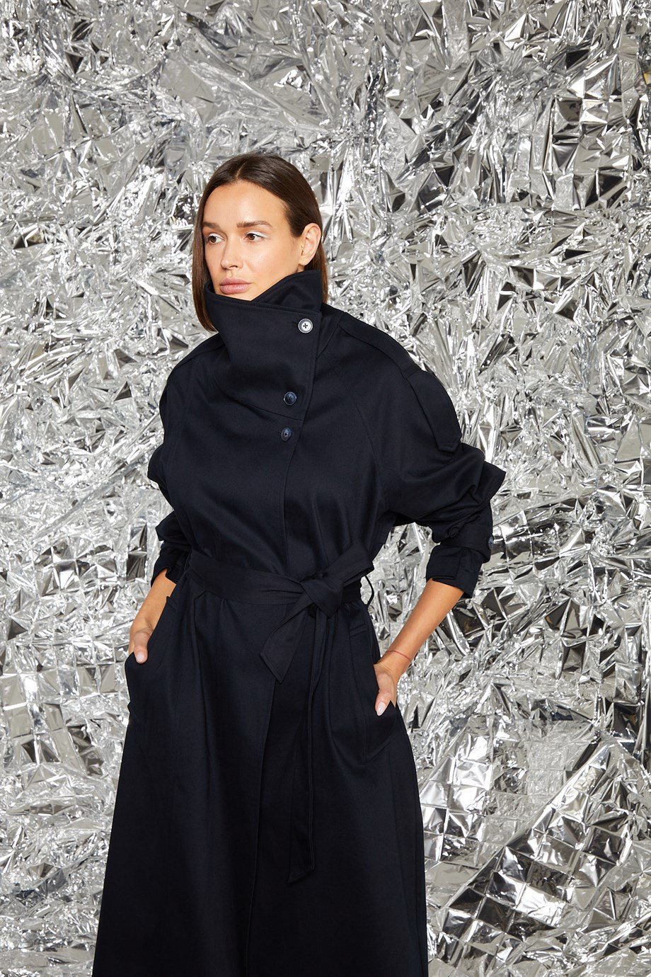 Yoana Lacivert Trenchcoat