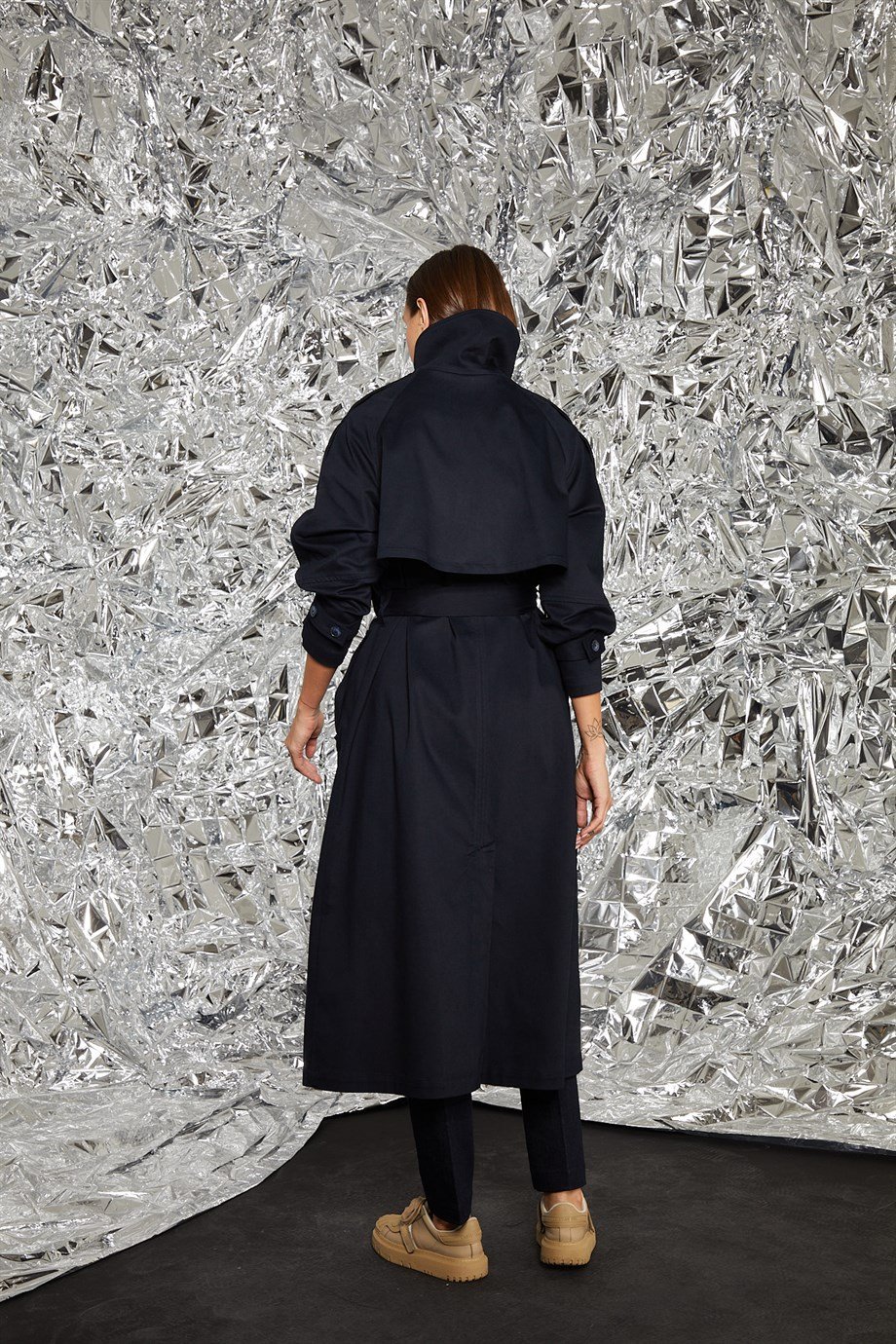 Yoana Lacivert Trenchcoat