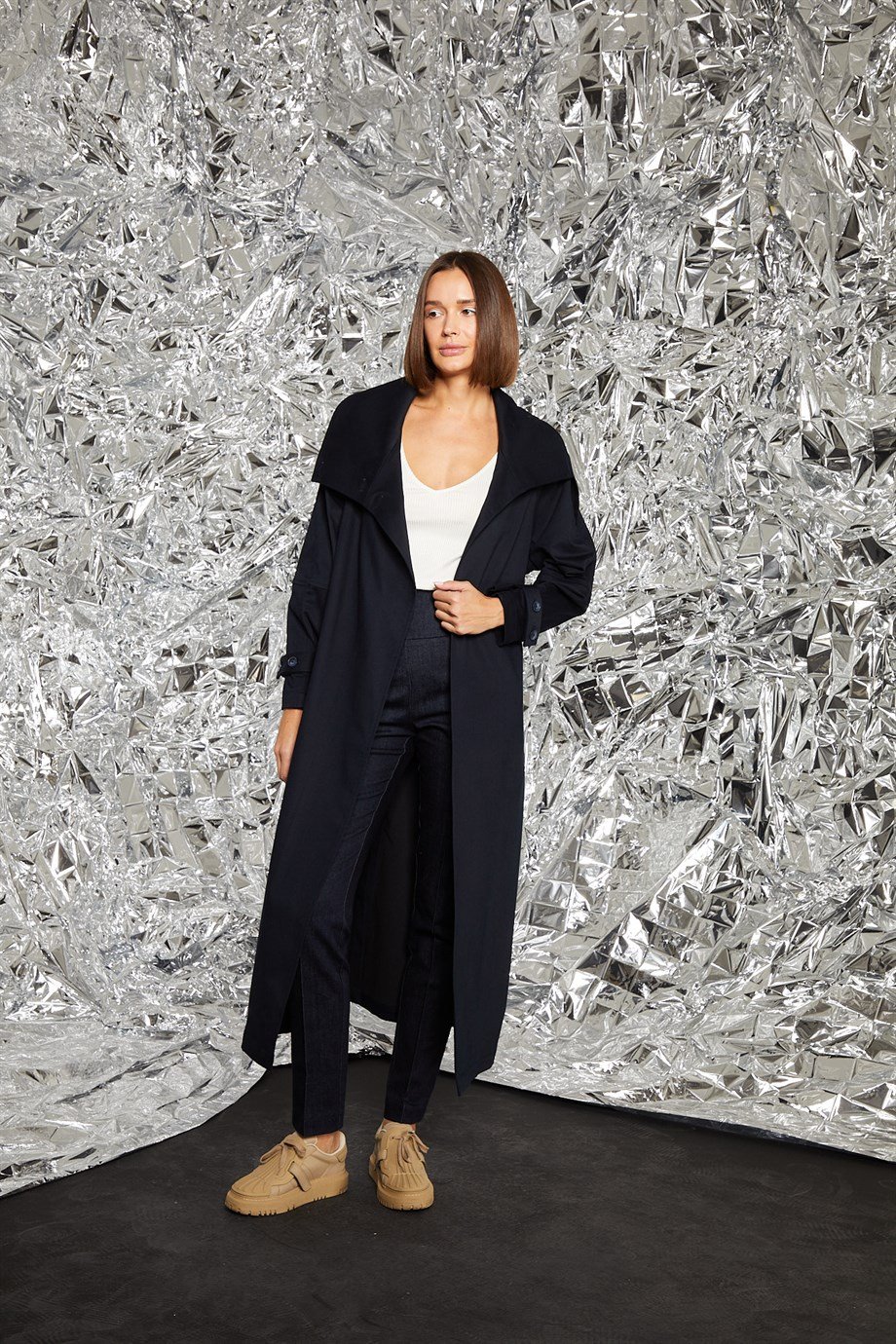 Yoana Lacivert Trenchcoat