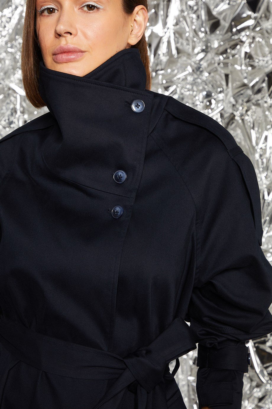 Yoana Lacivert Trenchcoat