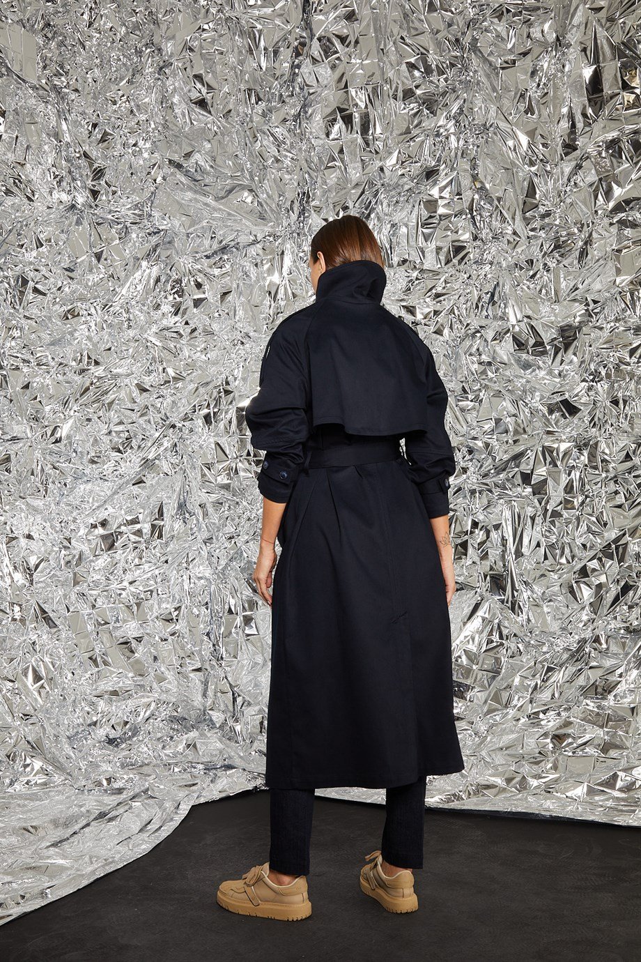 Yoana Lacivert Trenchcoat