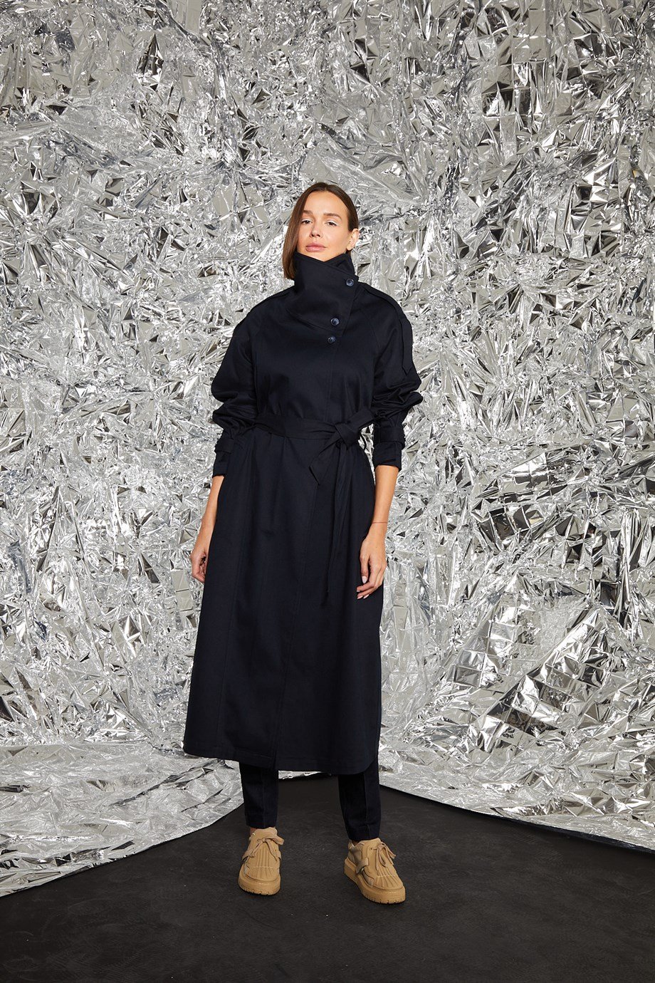 Yoana Lacivert Trenchcoat