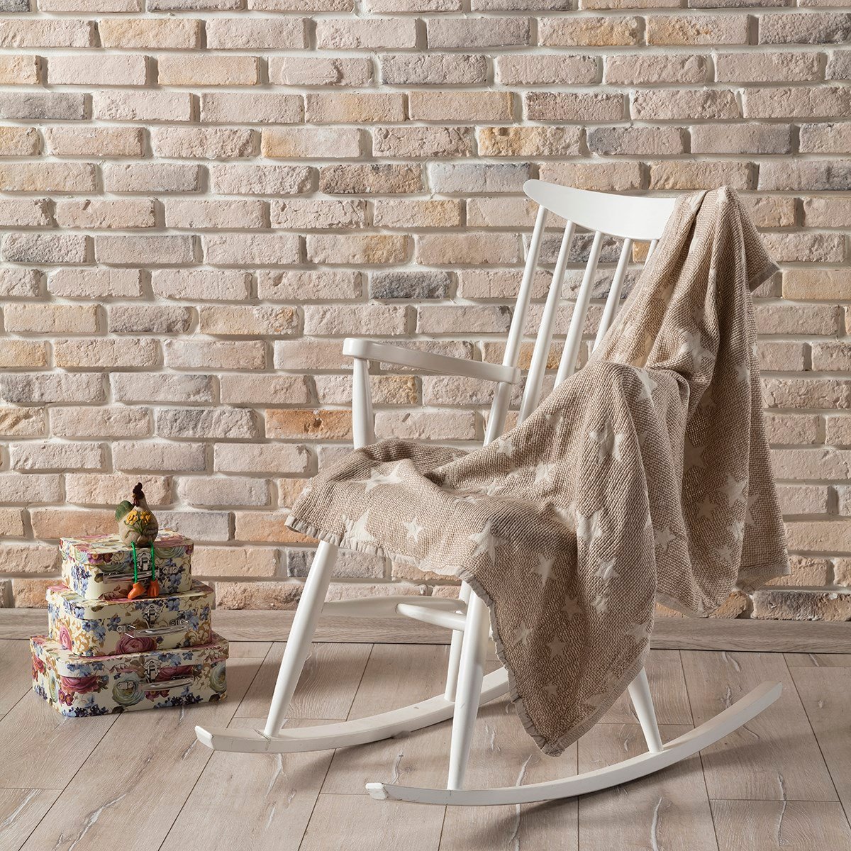  Bebek Battaniyesi %100 Doğal Pamuk Antialerjik 80cm X 120cm Kahverengi