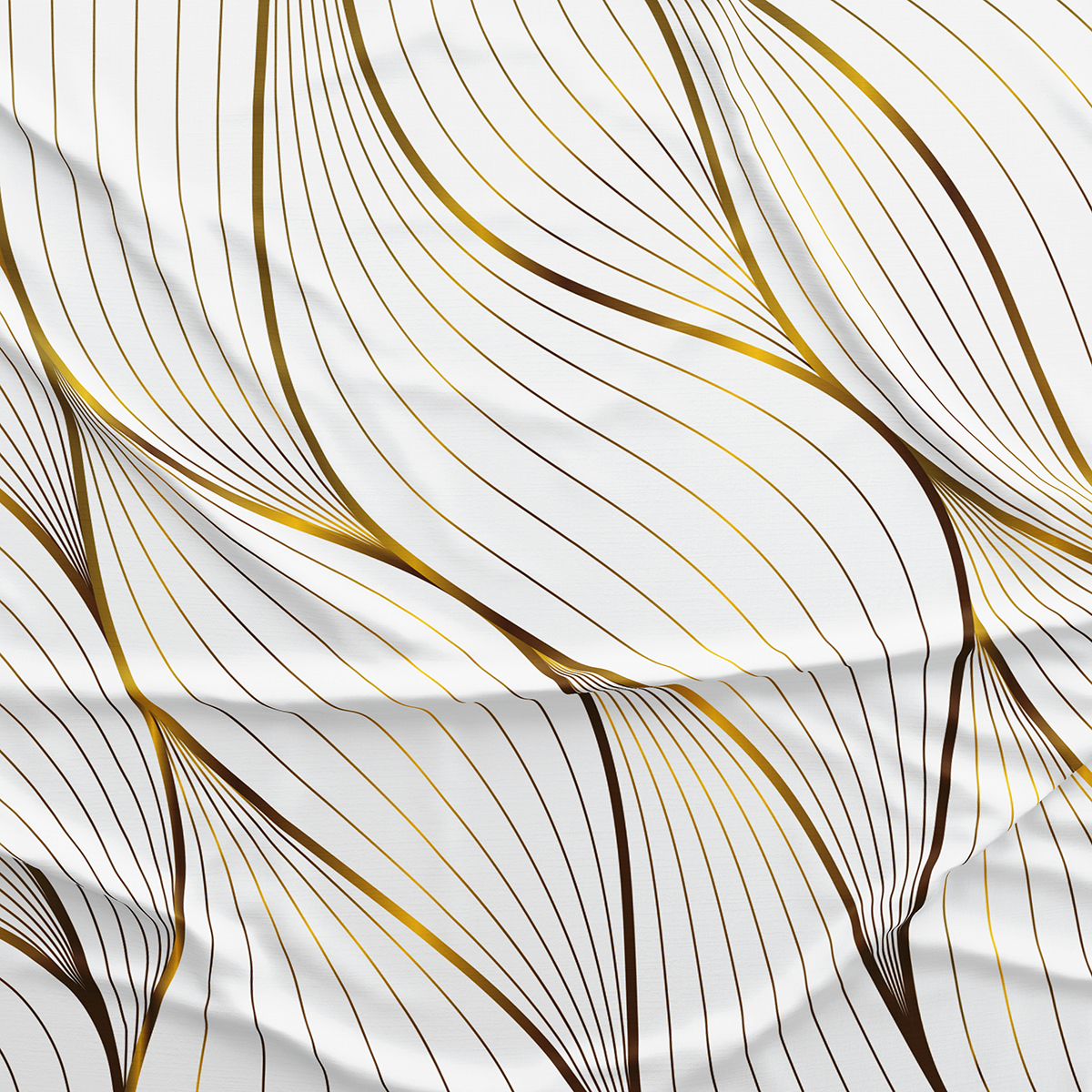 Altın Geometrik Desenli Masa Örtüsü