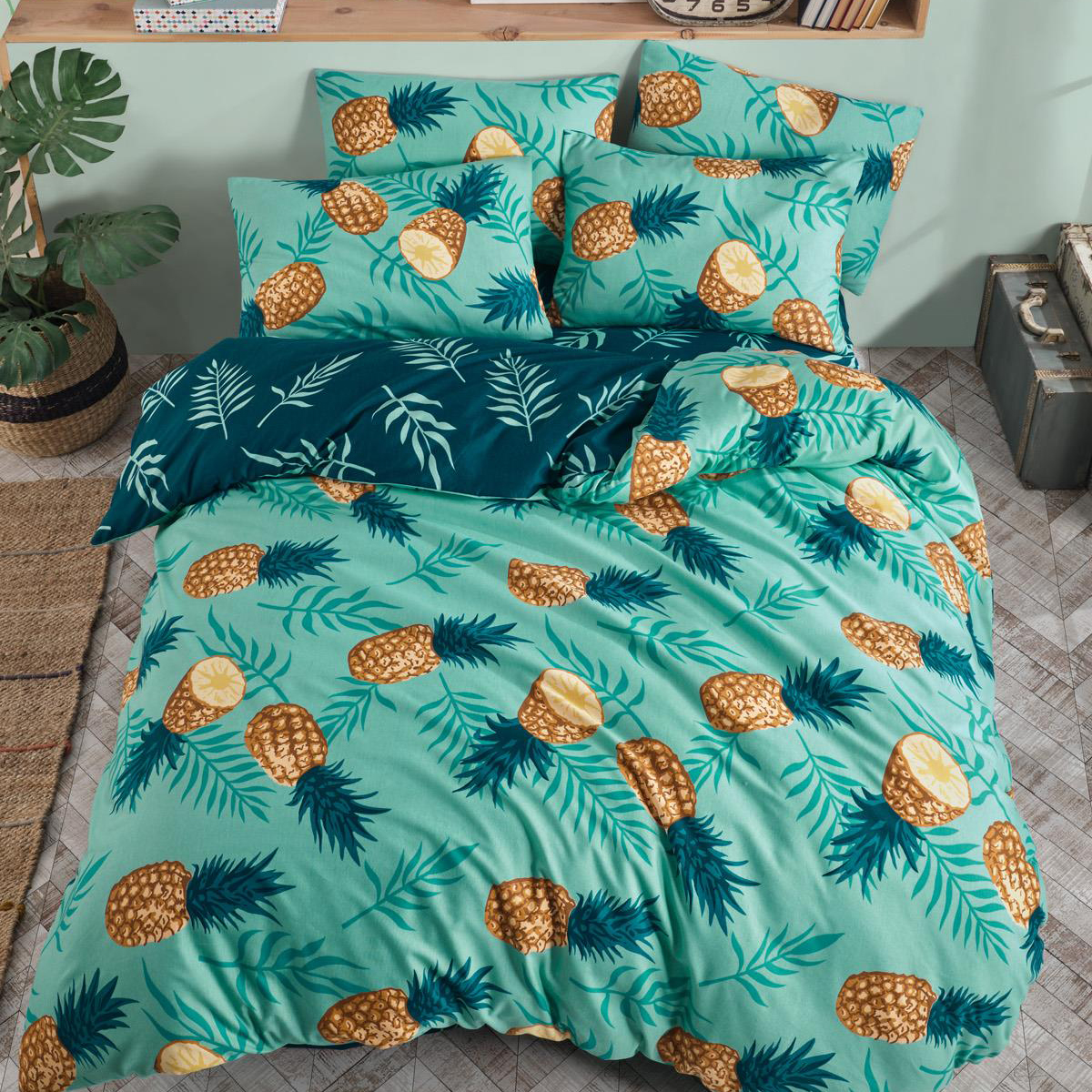 Ananas Desenli Tek Kişilik Nevresim Takımı