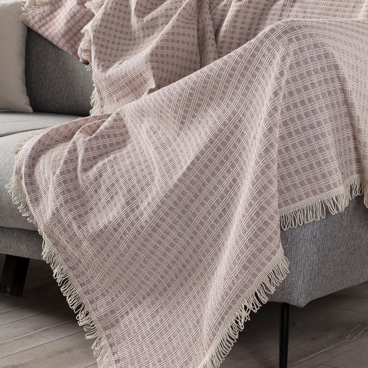 Arya Çok Amaçlı Sık Dokuma Pembe Koltuk Örtüsü 180x230 cm