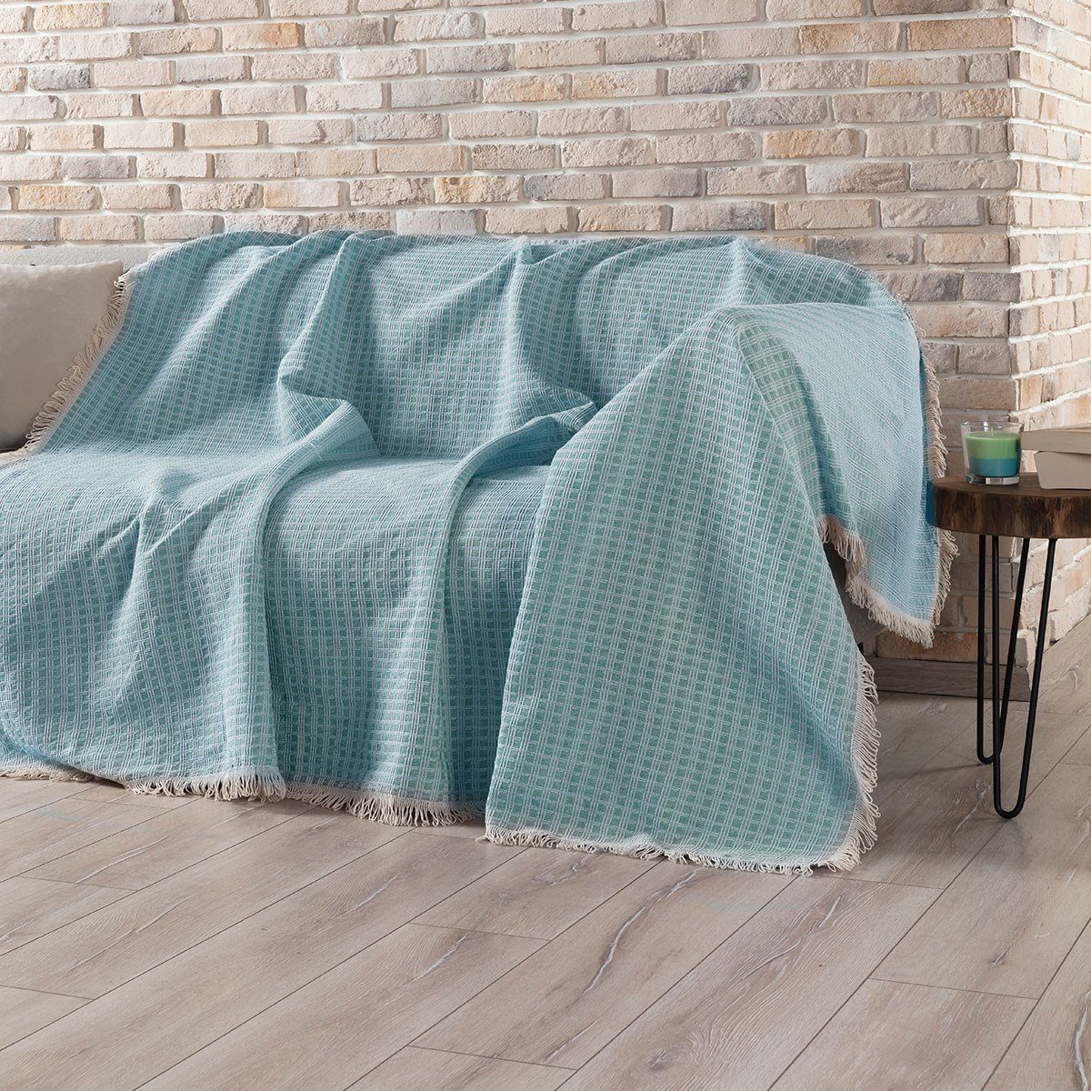 Arya Çok Amaçlı Sık Dokuma Turkuaz Koltuk Örtüsü 180x230 cm