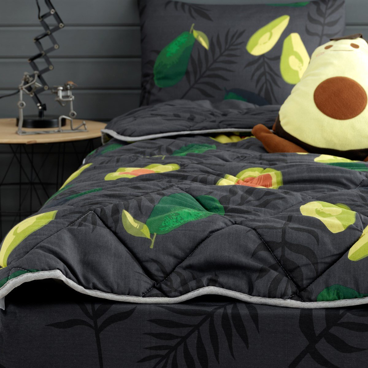 Avokado Desenli FümeTek Kişilik Yorganlı Çocuk Uyku Seti