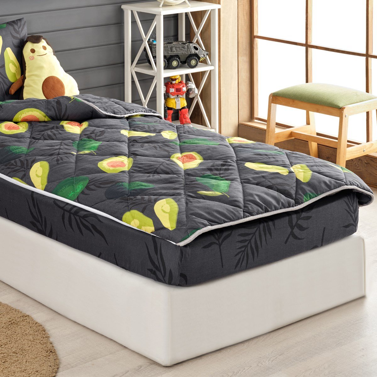 Avokado Desenli FümeTek Kişilik Yorganlı Çocuk Uyku Seti