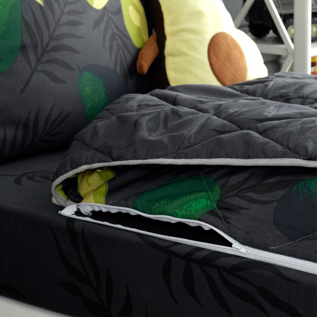 Avokado Desenli FümeTek Kişilik Yorganlı Çocuk Uyku Seti