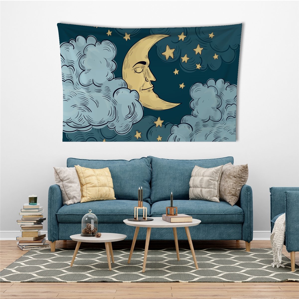 Ay ve Yıldızlar Duvar Örtüsü