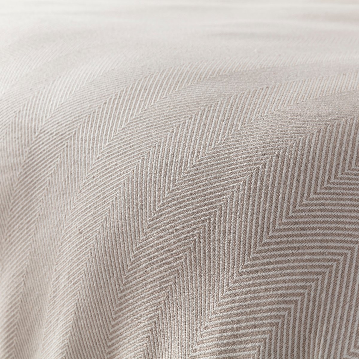 Balık Sırtı Desenli Çift Kişilik Yatak Örtüsü 200x230 Cm Bej