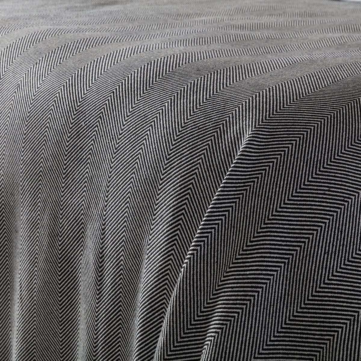 Balık Sırtı Desenli Çift Kişilik Yatak Örtüsü 200x230 Cm Siyah