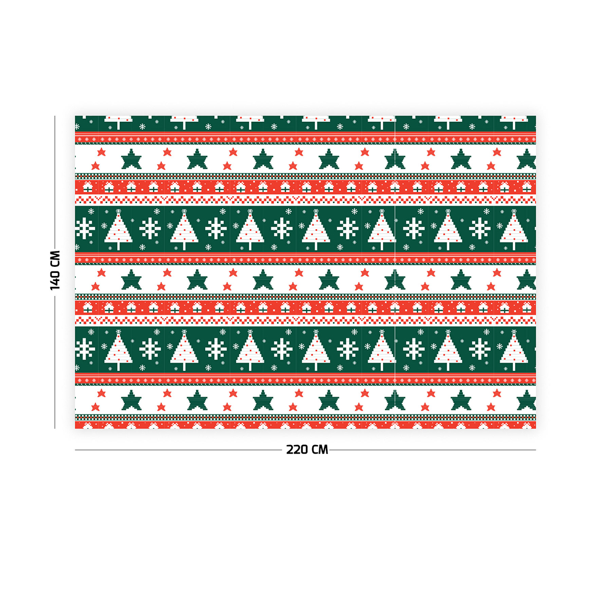 Çam ve Yıldız Desenli Yılbaşı Masa Örtüsü