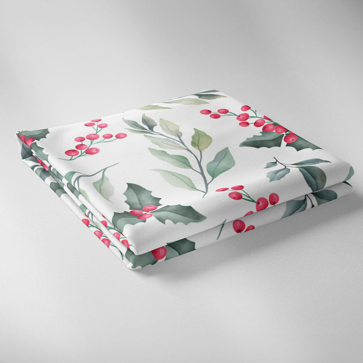 Çiçek Desenli Yılbaşı Masa Örtüsü