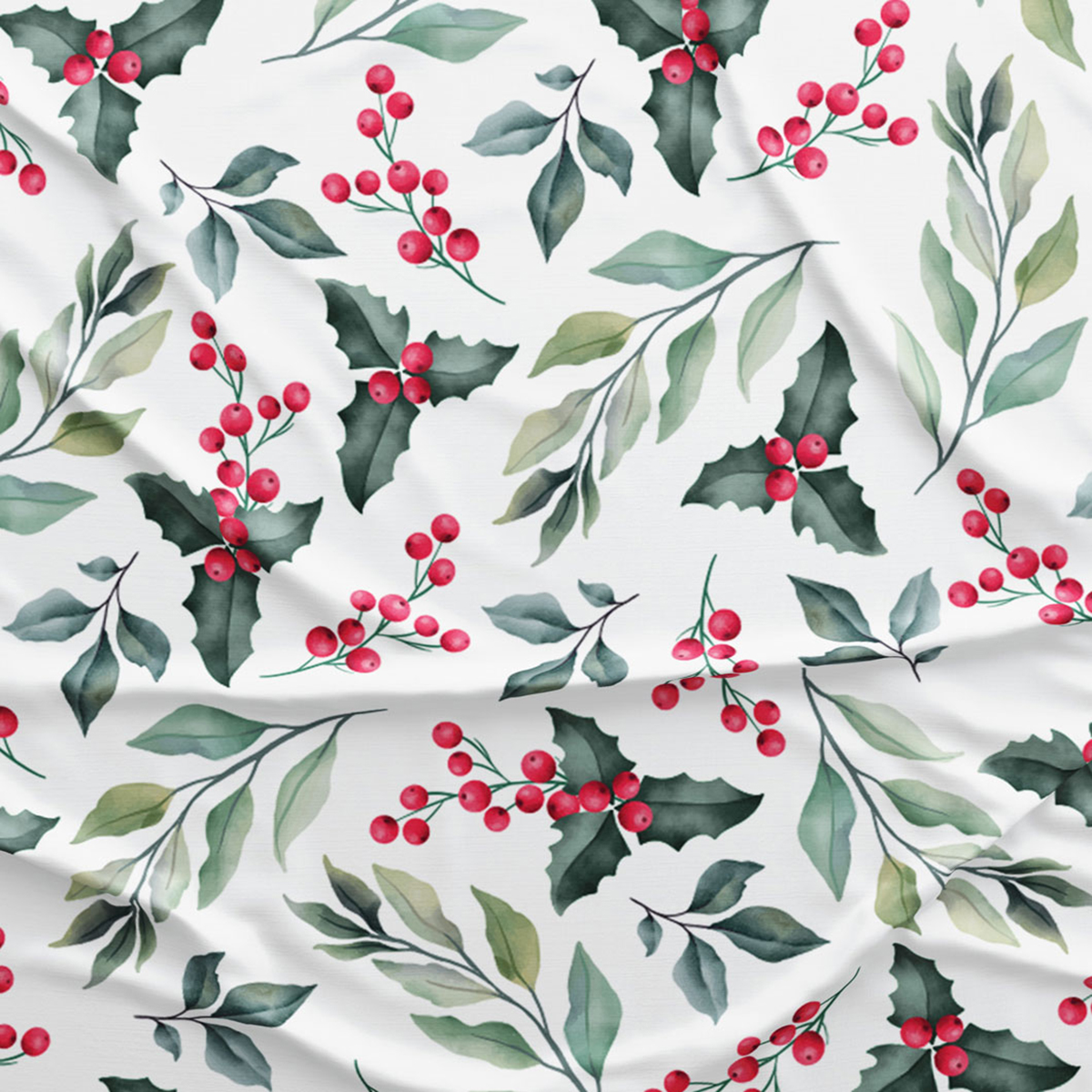 Çiçek Desenli Yılbaşı Masa Örtüsü