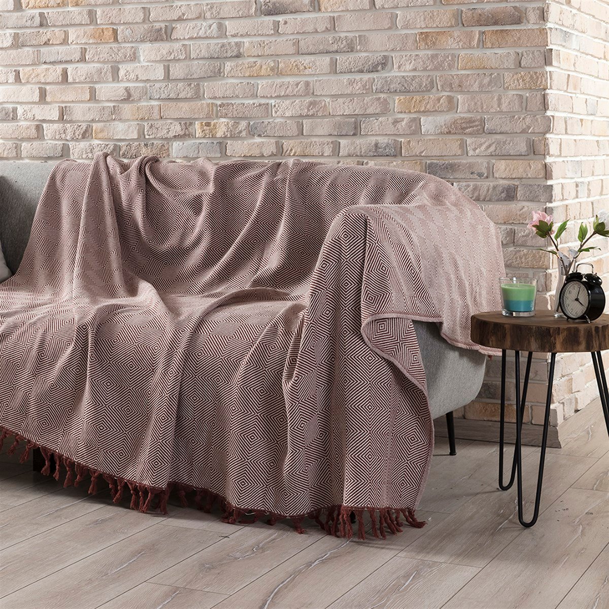 Çok Amaçlı Sık Dokuma Bordo Koltuk Örtüsü 180x230 cm