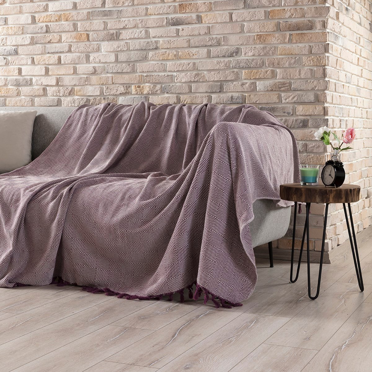 Çok Amaçlı Sık Dokuma MürdümKoltuk Örtüsü 180x230 cm