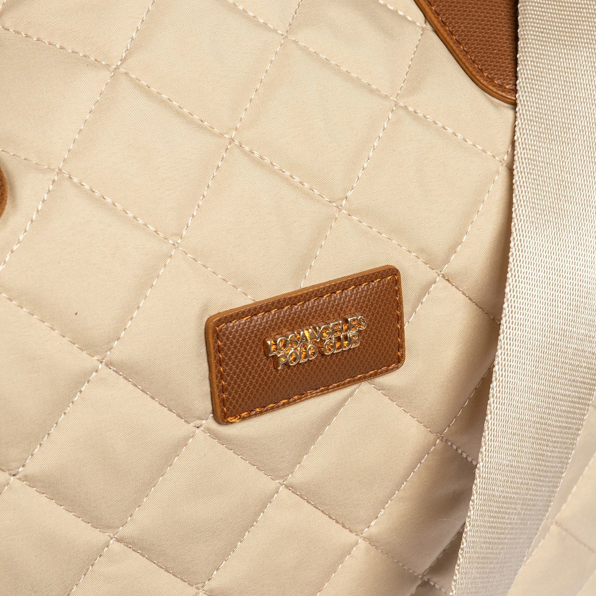 Cordura Su Geçirmez Kumaş Kapitoneli Omuz Askılı Kadın Spor Çanta Krem