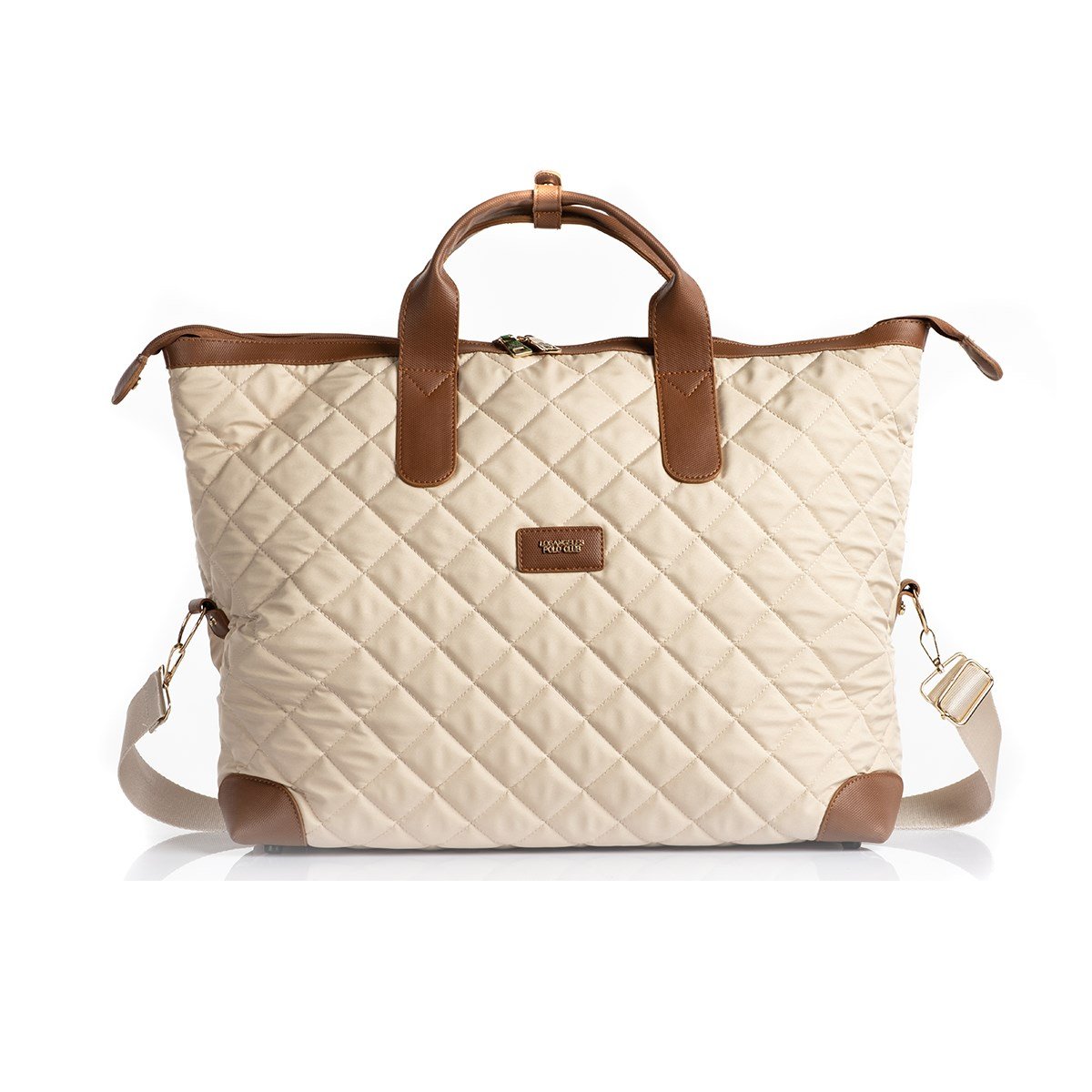 Cordura Su Geçirmez Kumaş Kapitoneli Omuz Askılı Kadın Spor Çanta Krem