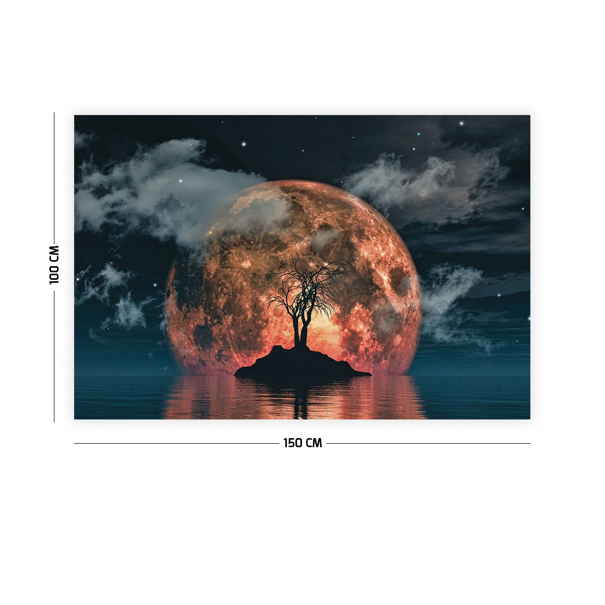 Dolunay Manzara Duvar Örtüsü