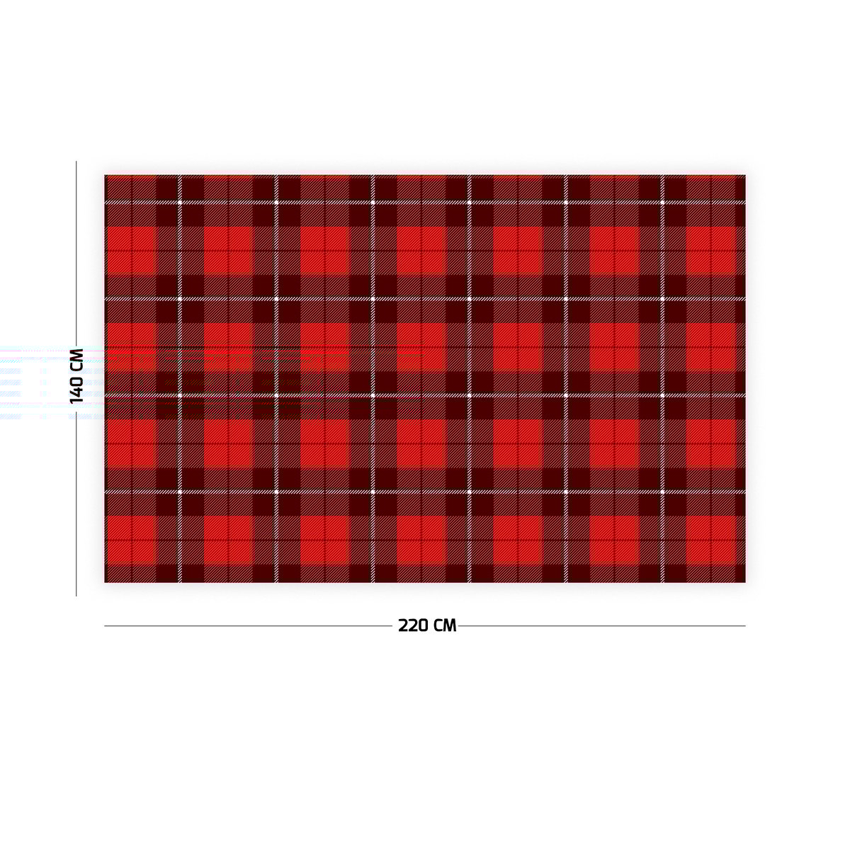 Ekose Desenli Yılbaşı Masa Örtüsü