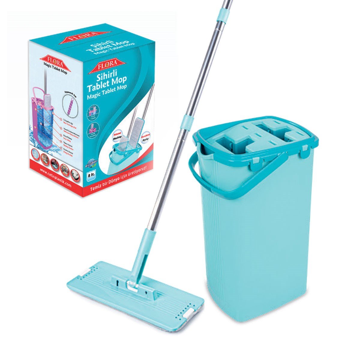 Flora Sihirli Tablet Mop Vileda Seti Mavi 