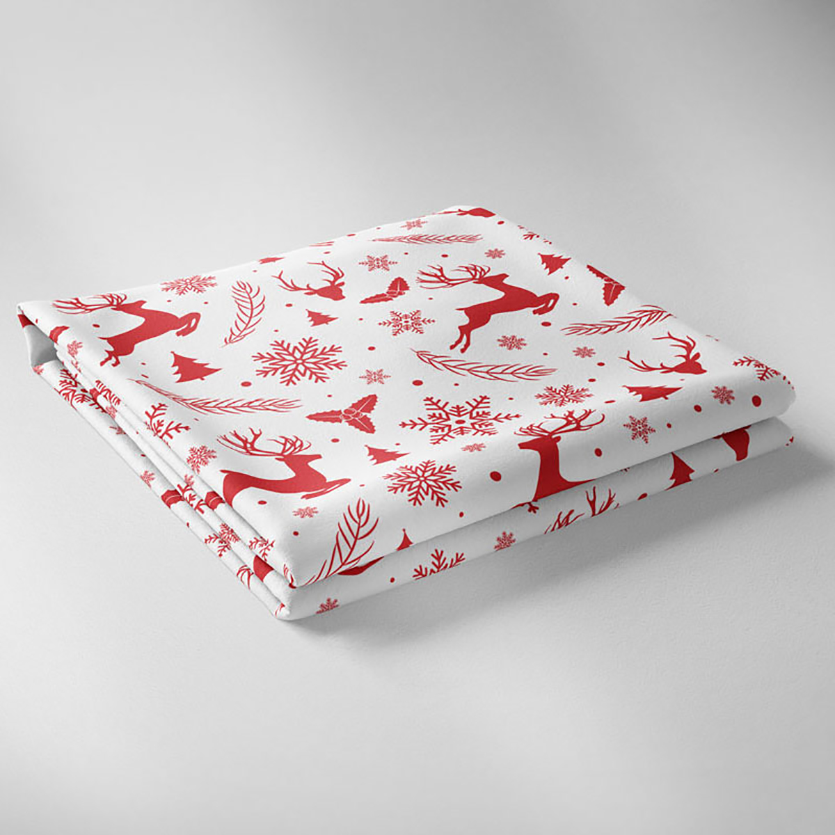 Geyik Desenli Yılbaşı Masa Örtüsü