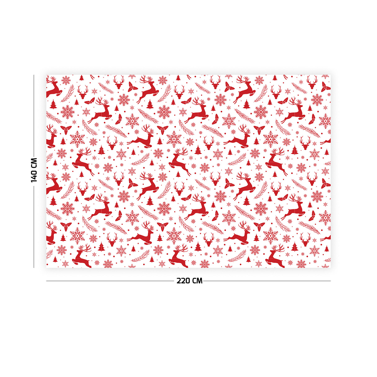 Geyik Desenli Yılbaşı Masa Örtüsü