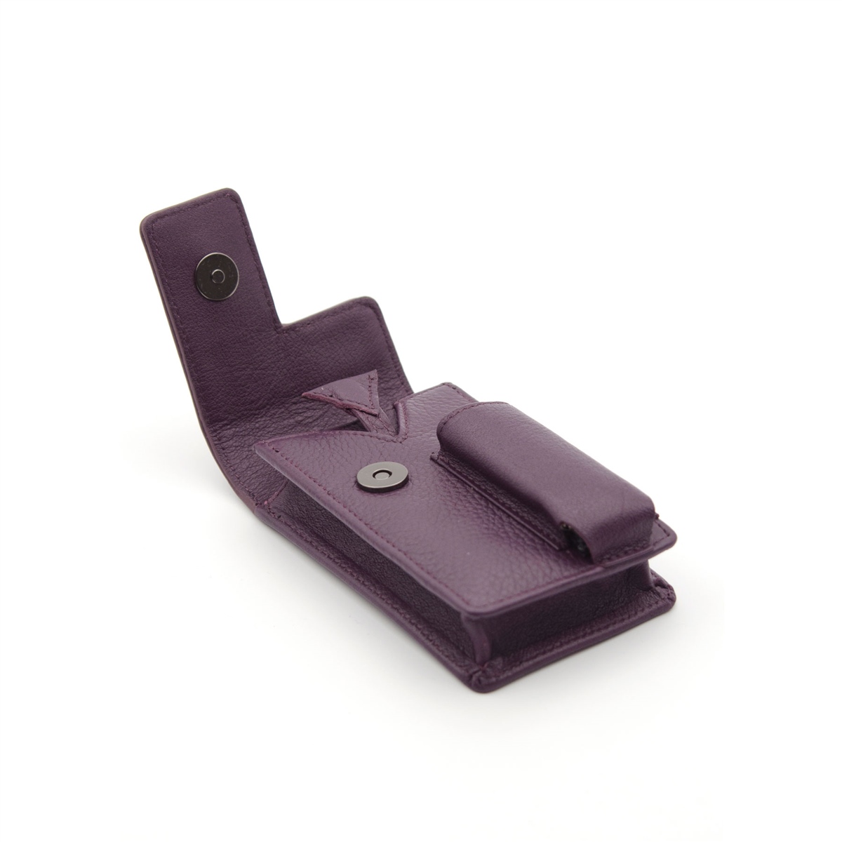 Grande Hakiki Deri Özel Tasarım Sigaralık - Mürdüm