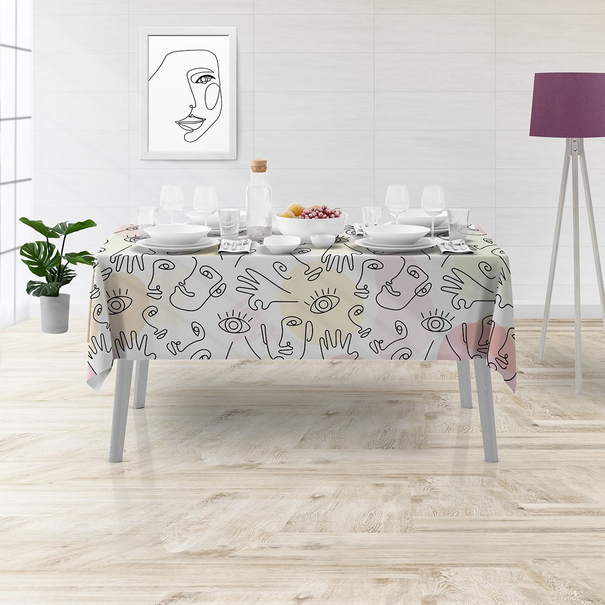 İnsan Figürlü Masa Örtüsü