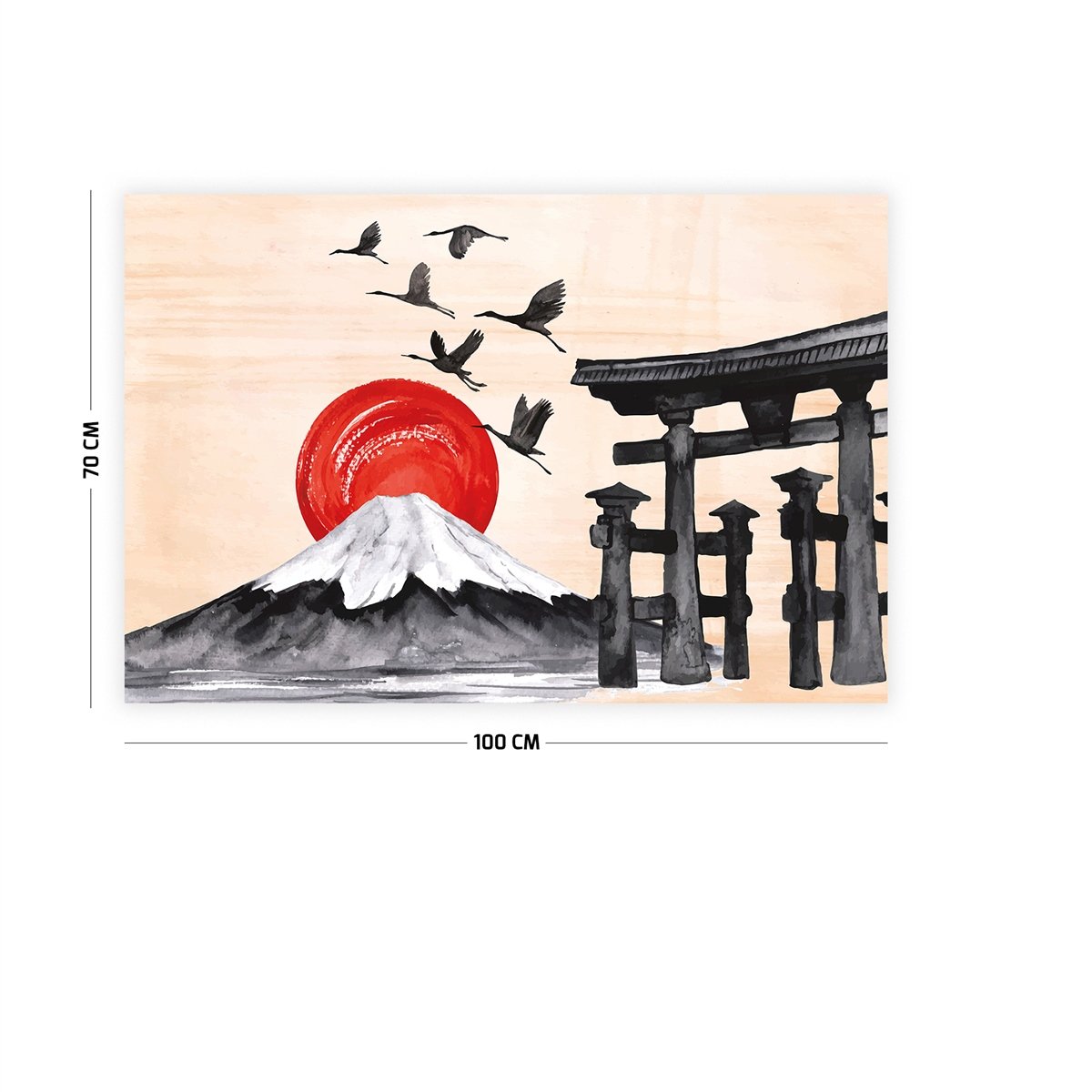 Japon Dağ Manzarası Duvar Örtüsü