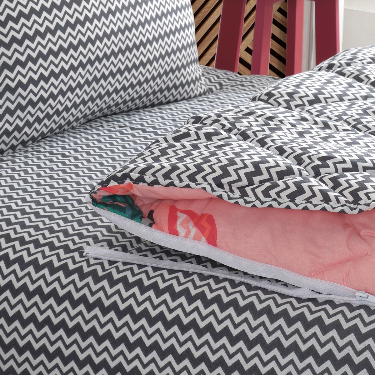 Kaktüs Desenli Ping Tek Kişilik Yorganlı Çocuk Uyku Seti