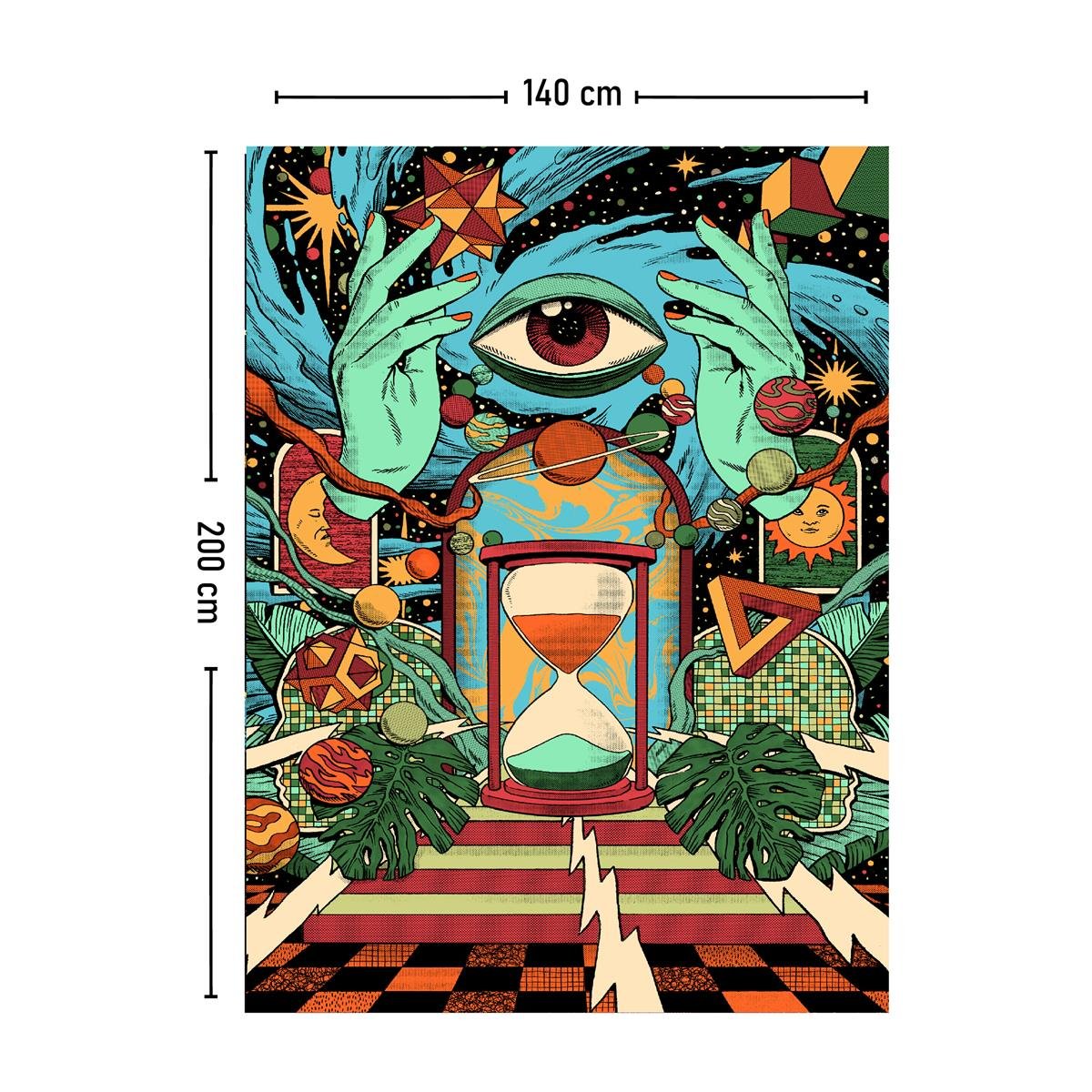 Kozmik Göz Psychedelic Duvar Örtüsü Halısı 70x100, 100x140, 140x200