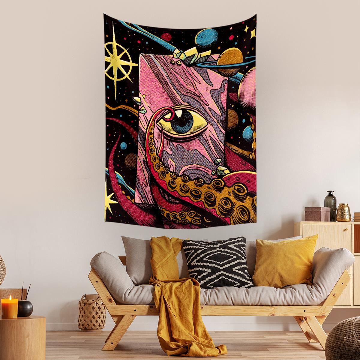 Kozmik Göz Psychedelic Duvar Örtüsü Halısı 70x100, 100x140, 140x200