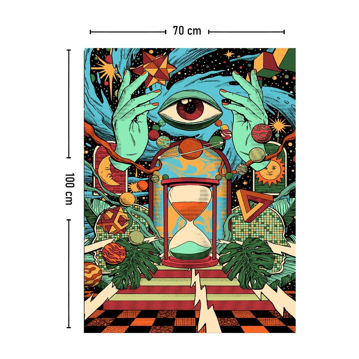 Kozmik Göz Psychedelic Duvar Örtüsü Halısı 70x100, 100x140, 140x200