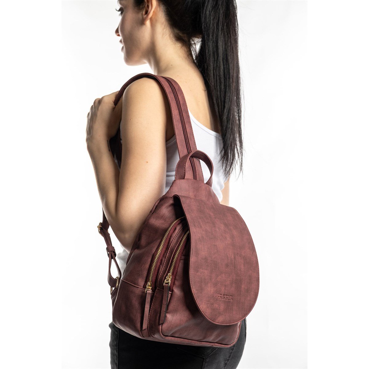 LOS ANGELES POLO CLUB Kadın Sırt Çantası Mürdüm