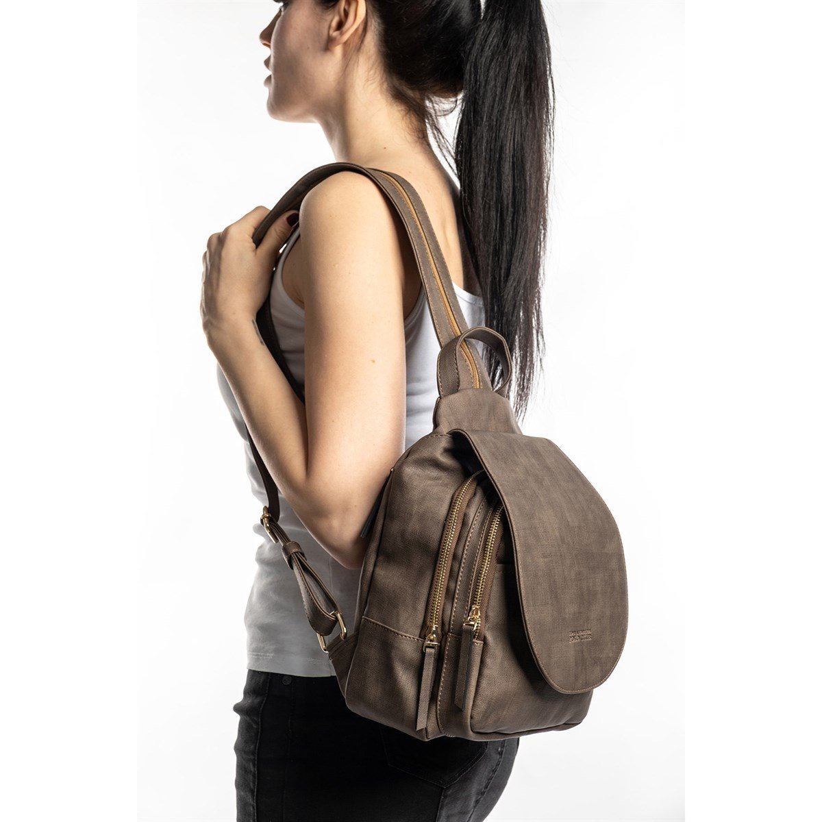 LOS ANGELES POLO CLUB Kadın Sırt Çantası Koyu Kahve