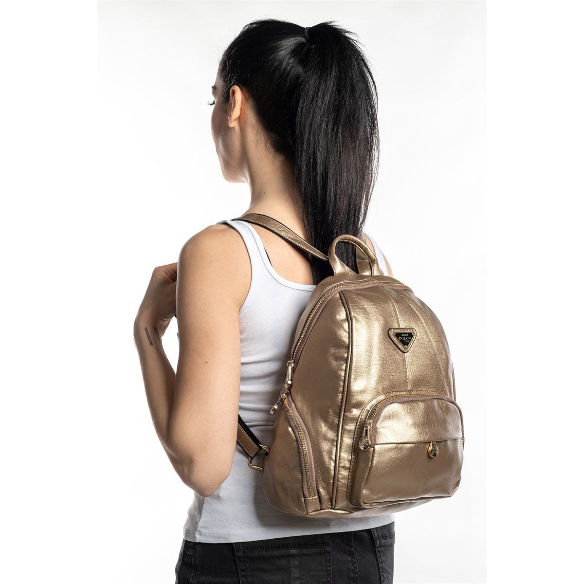 LOS ANGELES POLO CLUB Kadın Sırt Çantası Altın
