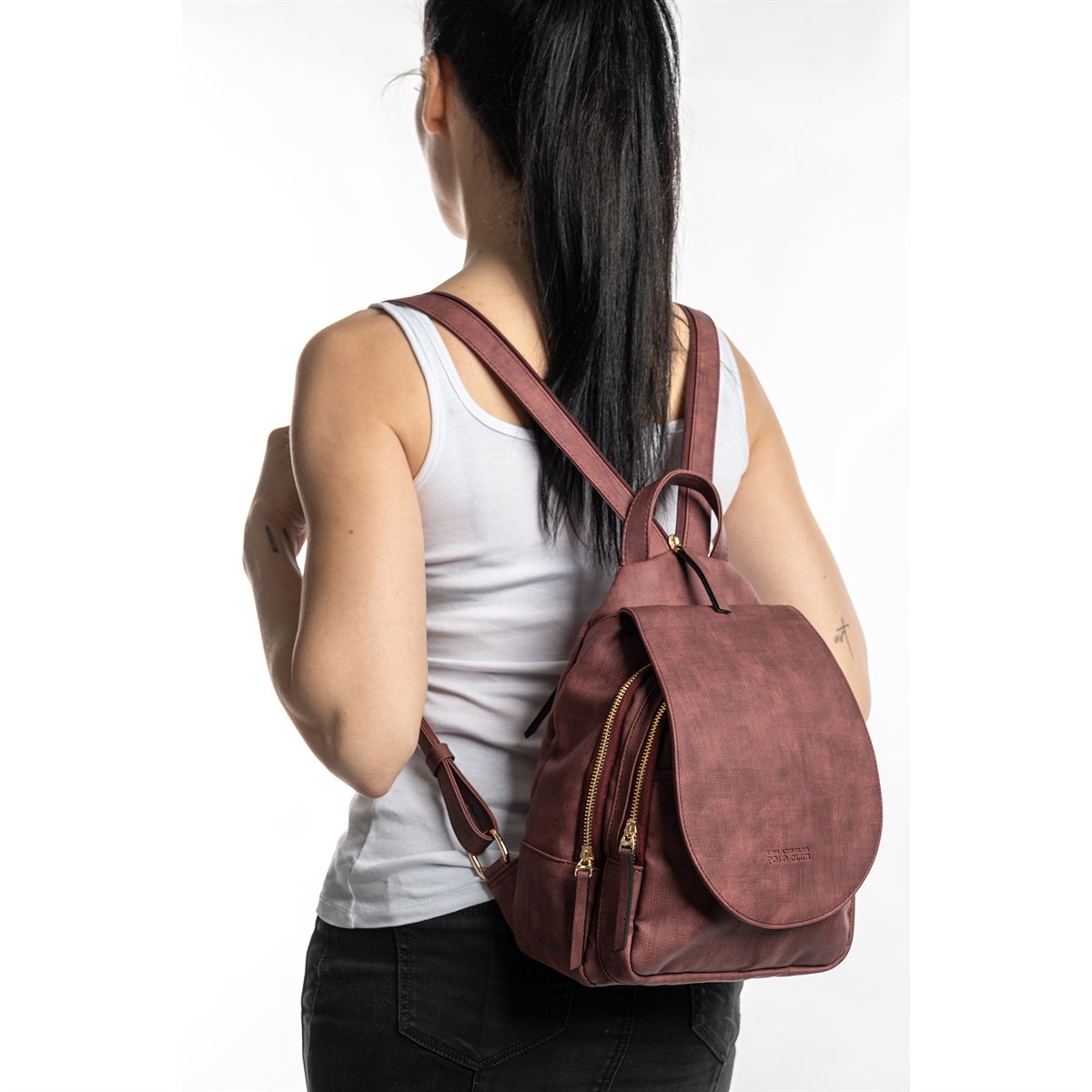 LOS ANGELES POLO CLUB Kadın Sırt Çantası Mürdüm