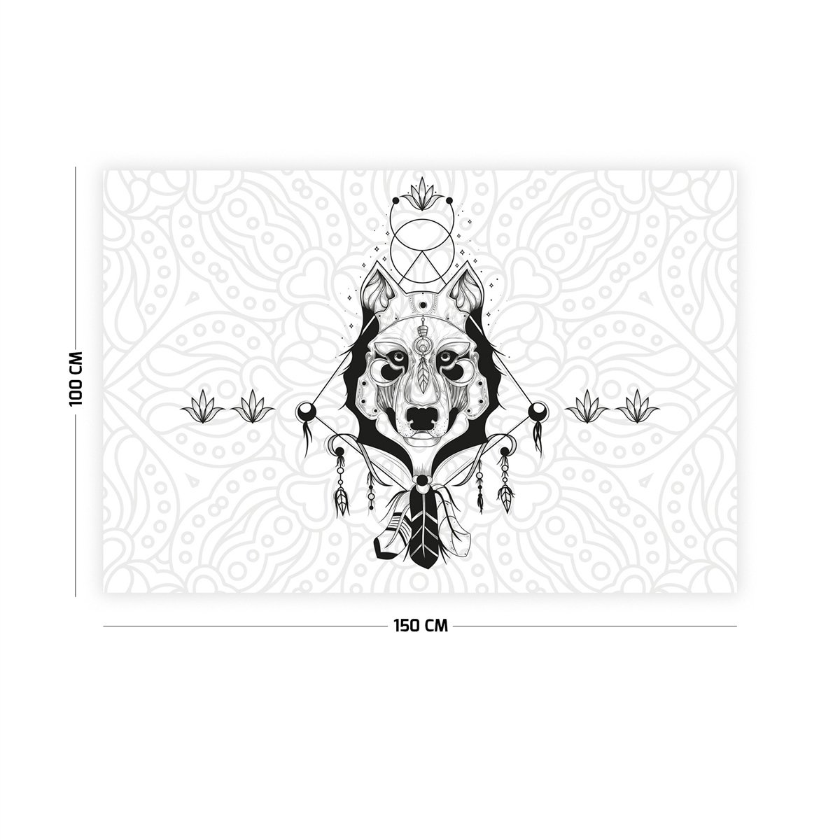 Mistik Kurt Desenli Duvar Örtüsü