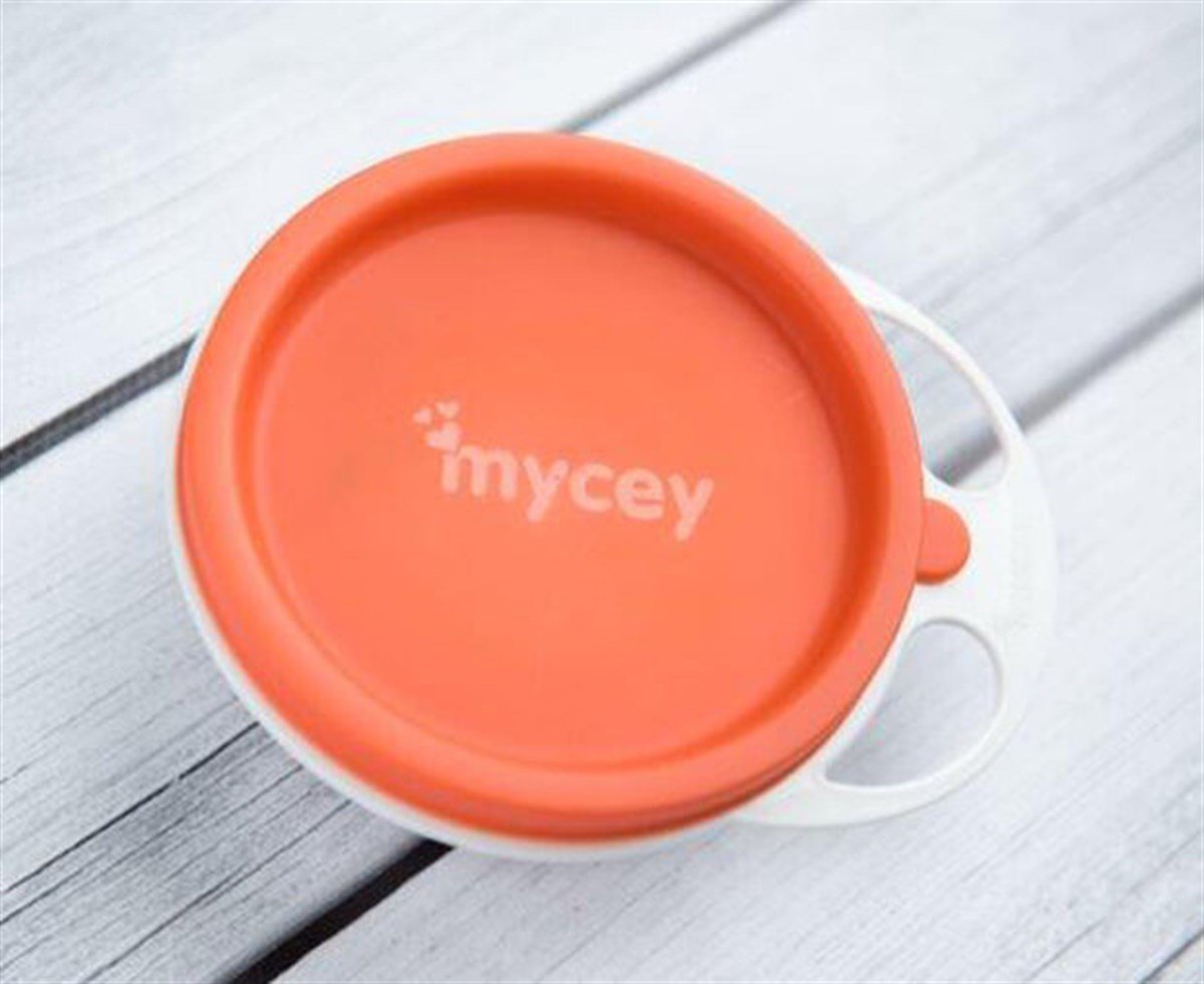 Mycey Kapaklı Mama Tabağı Turuncu