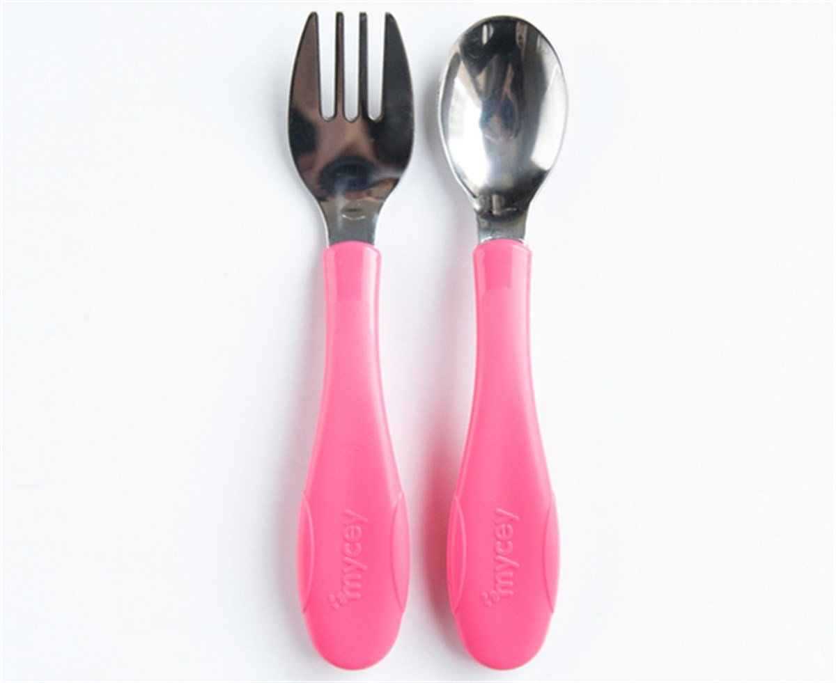 Mycey Paslanmaz Çatal Kaşık Seti Pembe