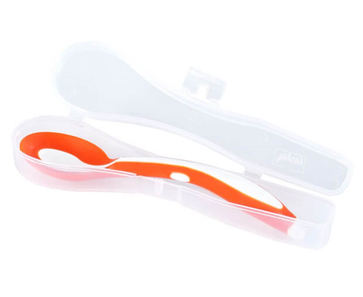 Mycey Taşıma Kutulu Mama Kaşığı Turuncu