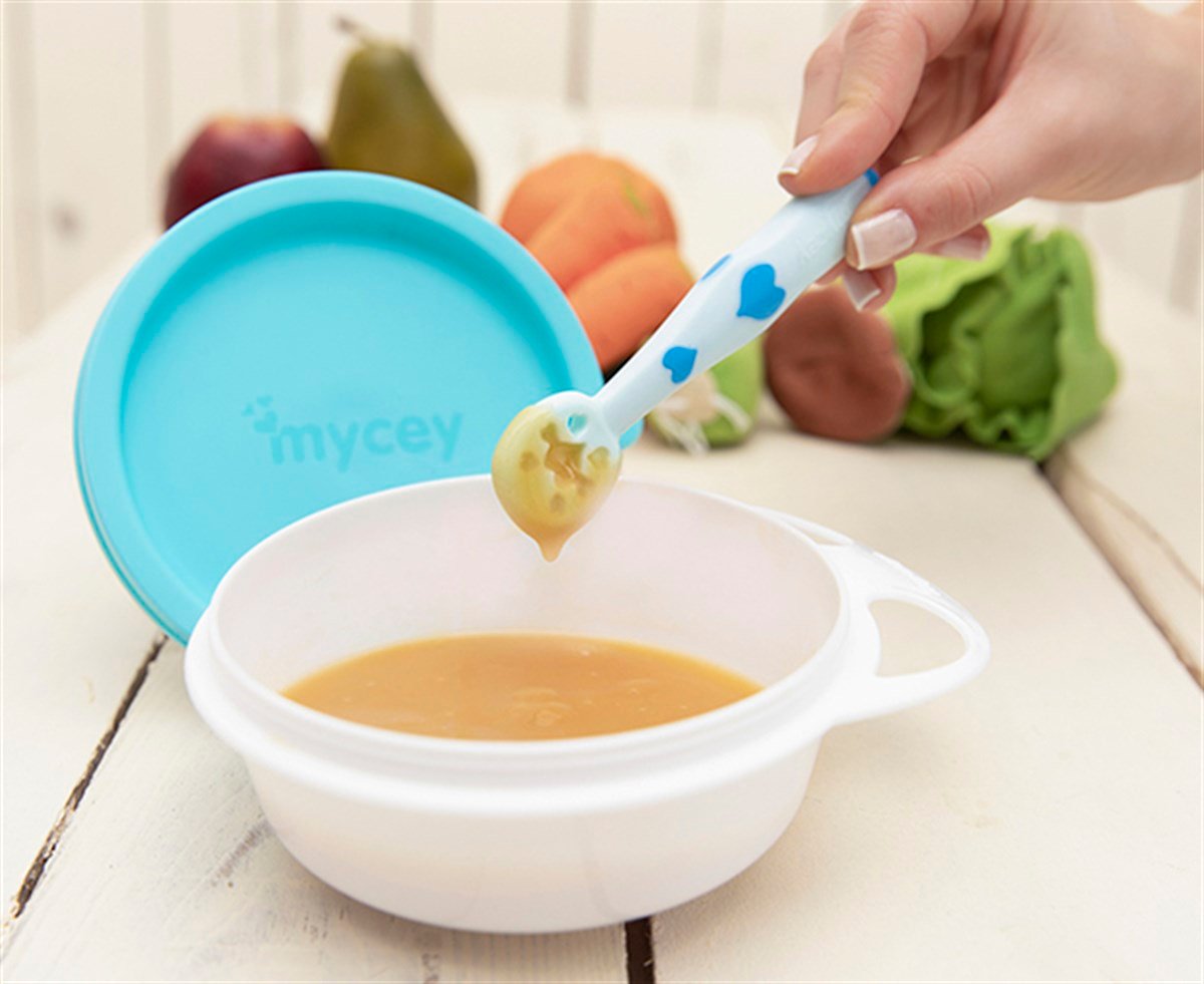 Mycey Yumuşak Uçlu Püre Kaşığı 2'Li Mavi